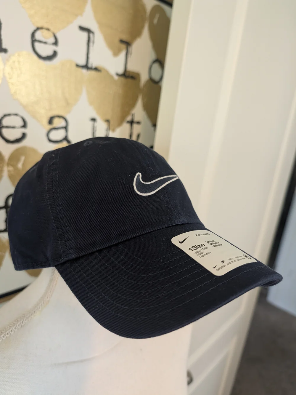 Nike Navy Baseball Cap with White Swoosh - Unisex